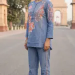Hip Cover Co-Ord Set - Rama Blue