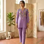MultiPearl-KeyHole- Co-Ord Set - Purple