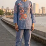 Hip Cover Co-Ord Set - Rama Blue