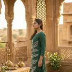 Pure Cotton Embroidered Straight Kurta Plazoo Set