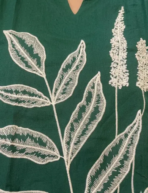 Pure Cotton Embroidered Straight Kurta Plazoo Set