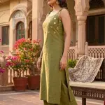 Mirror Work-PlainRound Neck-NoodleSteps kurtaset