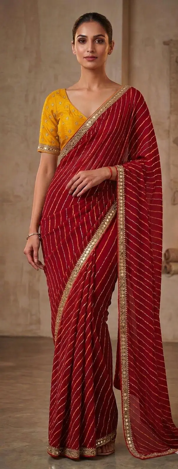 Lehariya Chiffon-CutDana Work-Saree