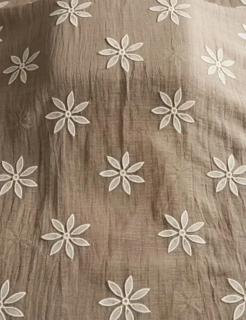 Applique Thread Work Mul Chanderi Dusty Brown
